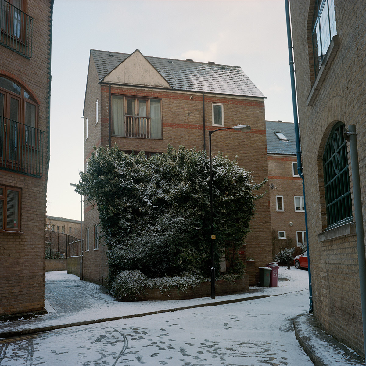 Maison du quartier de wapping, Londres, proche de la Tamise. Après la tempête de 2018 nommé "The Beast from the East"